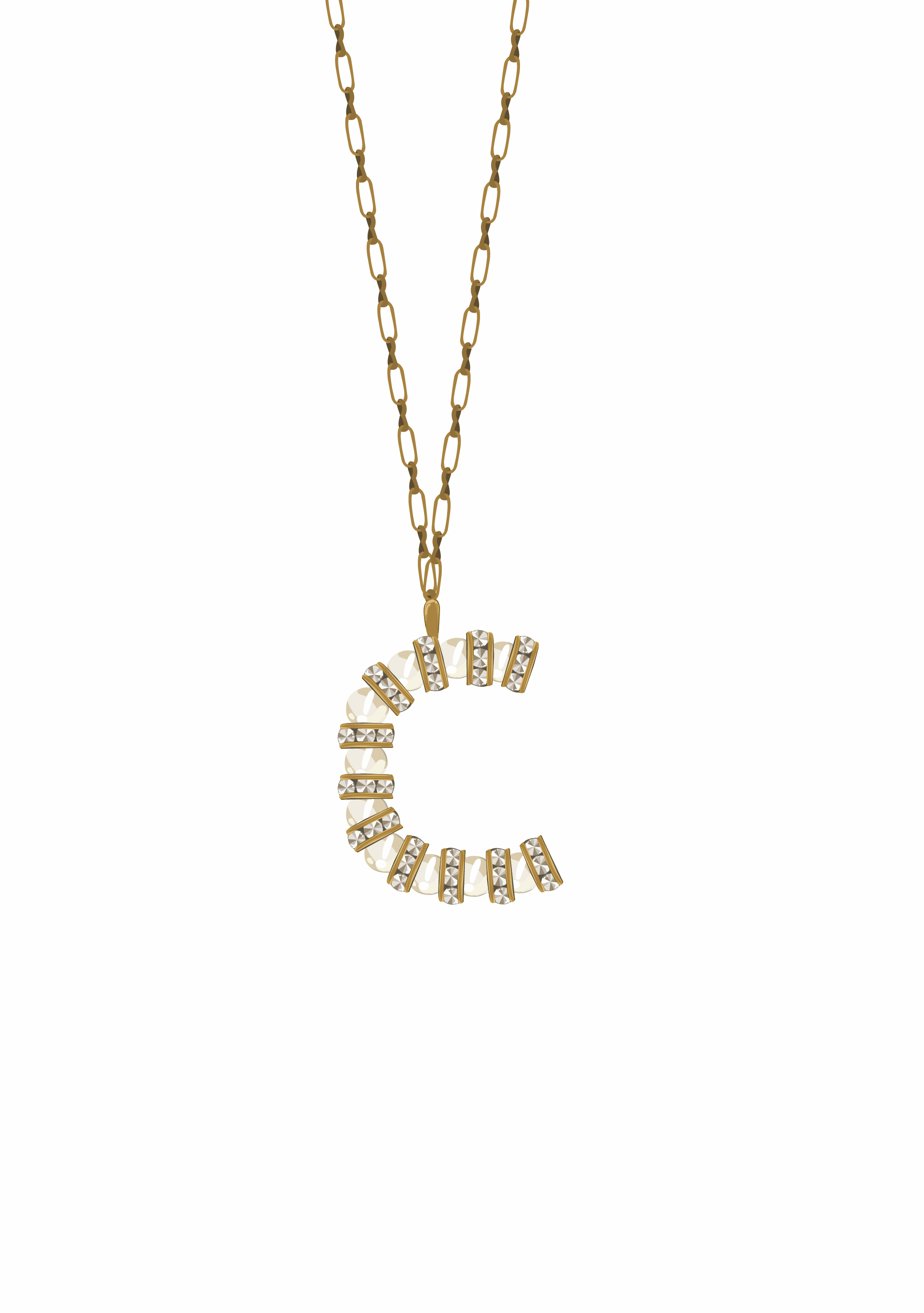 Golden initial – Timeless Pearly